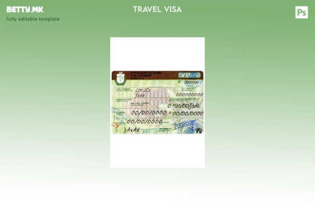 Шаблон за виза за патување во Гвинеја во модерен стил